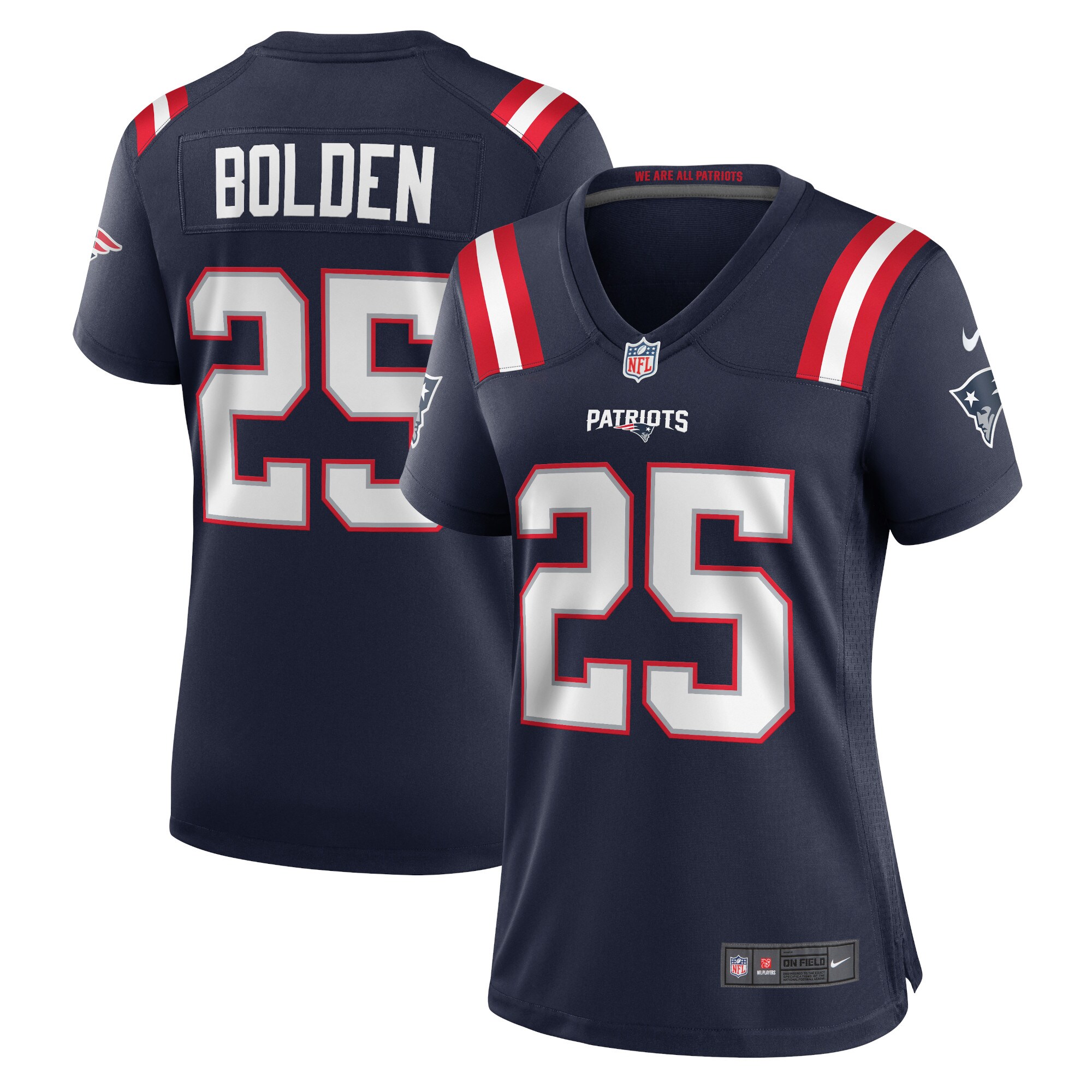 Nike New England Patriots No38 Brandon Bolden Olive/Gold Women's Stitched NFL Limited 2017 Salute to Service Jersey